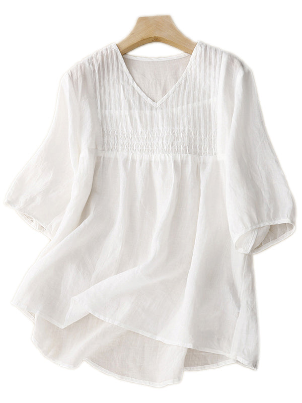 Solid V-Neck Shirt