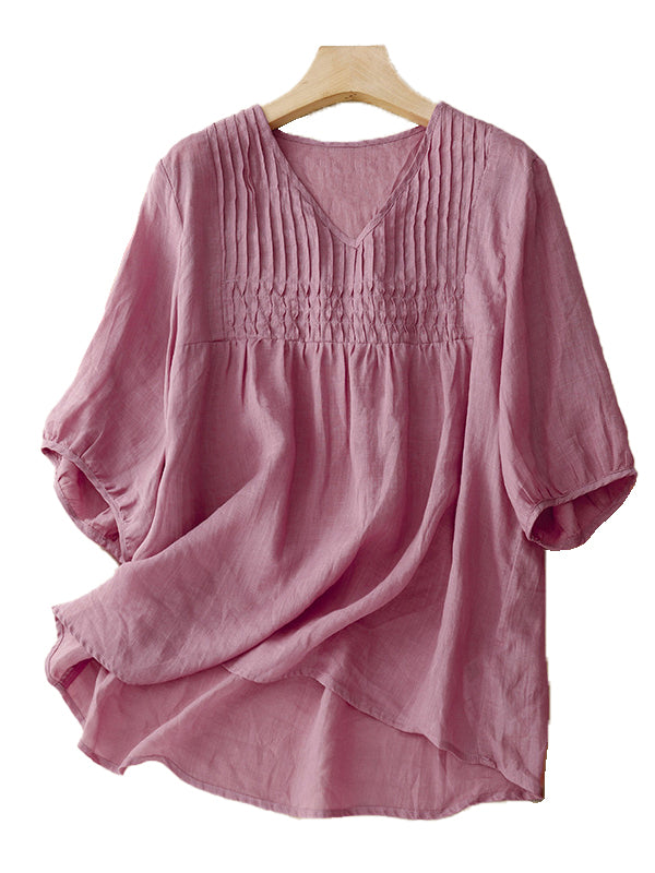 Solid V-Neck Shirt