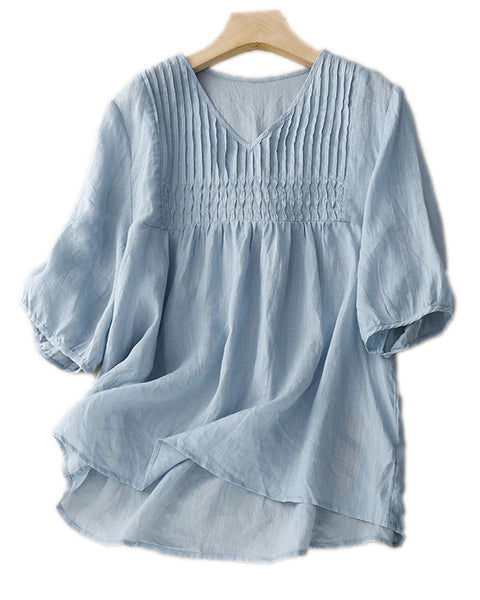 Solid V-Neck Shirt