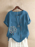 Tree Print Button Tee