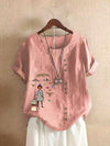 Traveler Print Button Tee
