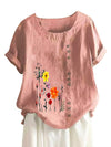 Flowers Print Button Tee