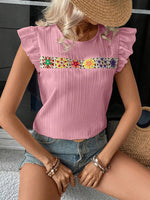 Crochet Combo Frilled Top