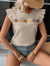 Crochet Combo Frilled Top