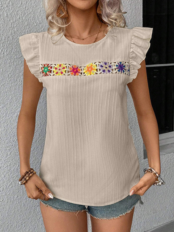 Crochet Combo Frilled Top