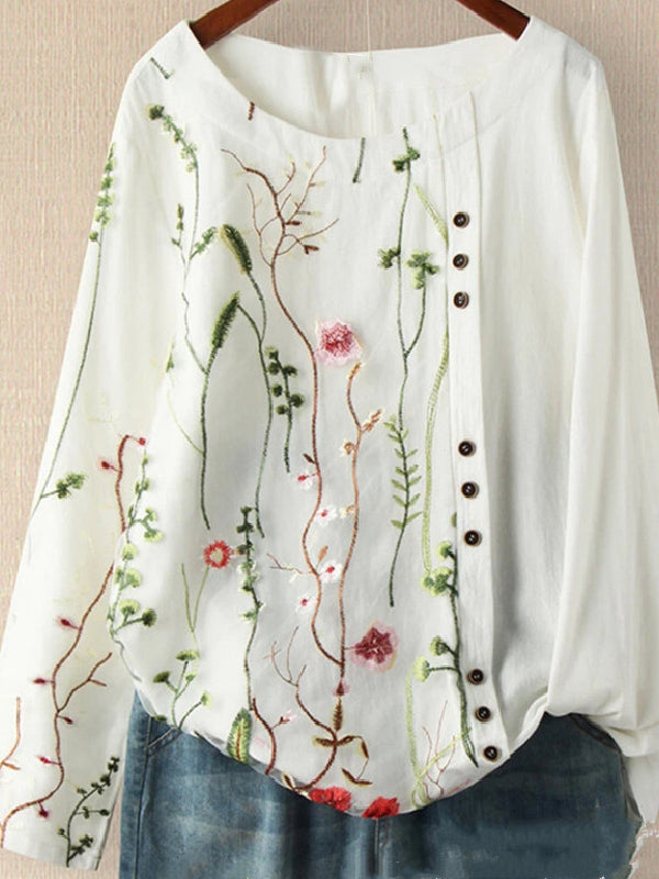 Embroidery Button Shirt