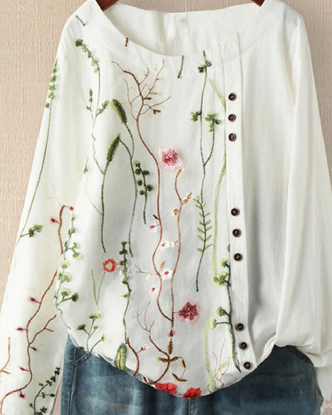 Embroidery Button Shirt