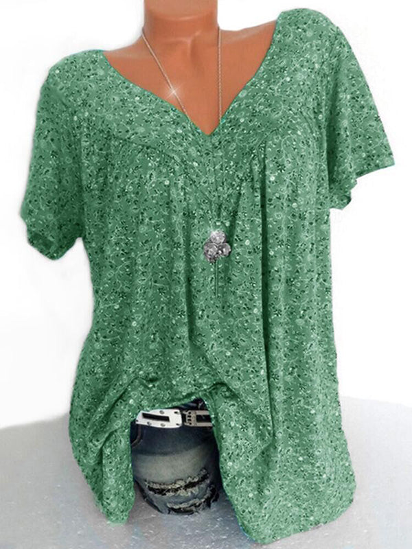 Print V-Neck Tee