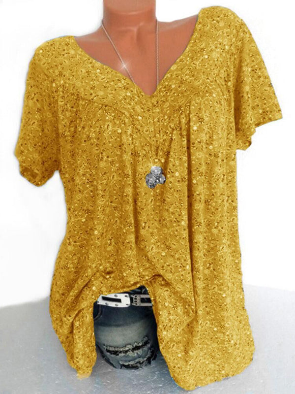 Print V-Neck Tee