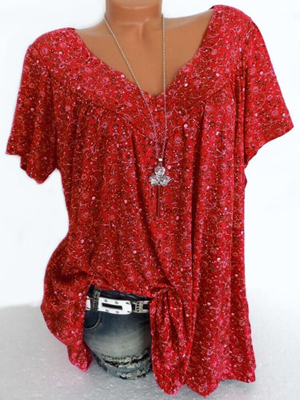 Print V-Neck Tee