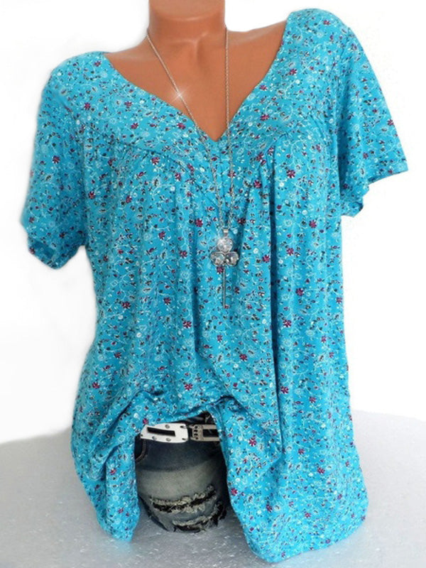 Print V-Neck Tee