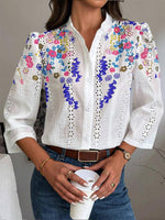 Embroidery Button-Front Shirt