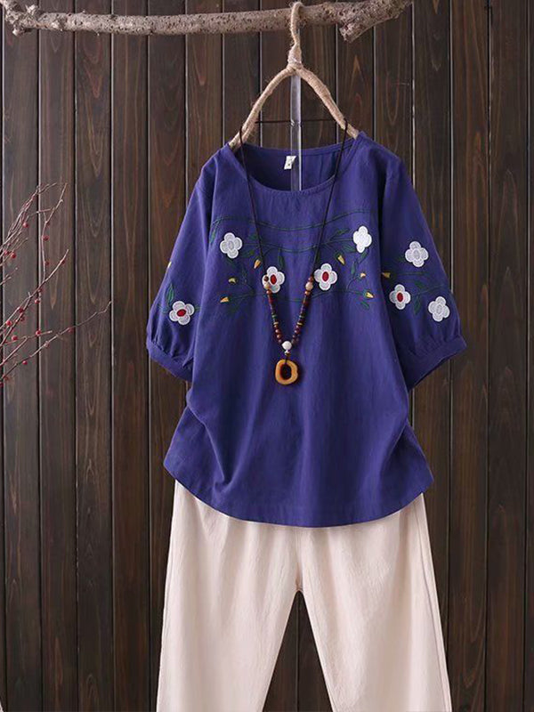 Embroidery Floral Tee