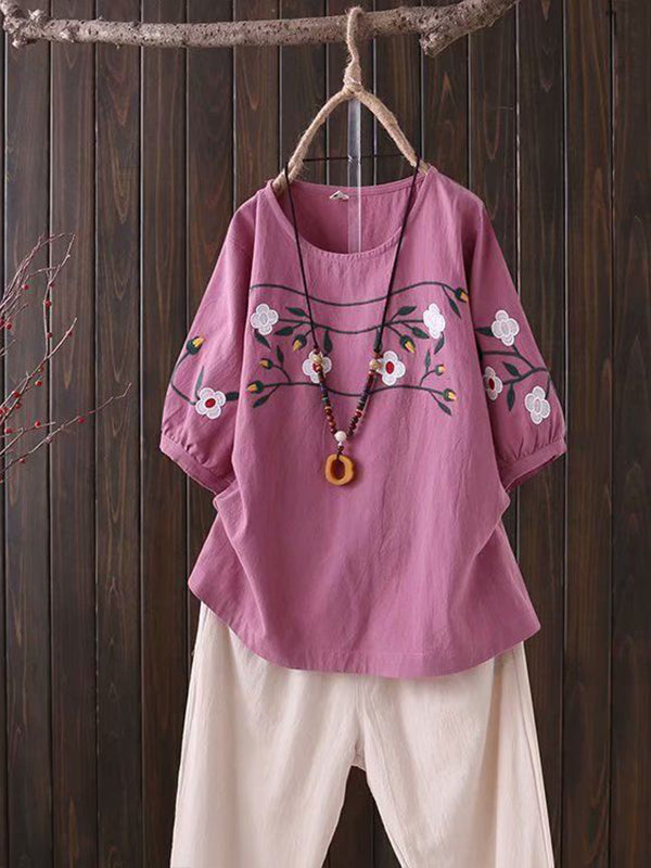 Embroidery Floral Tee