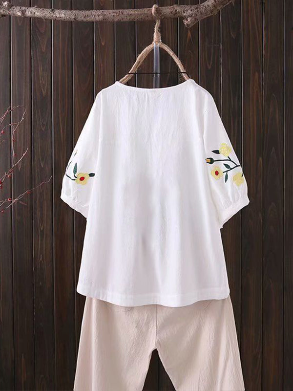 Embroidery Floral Tee