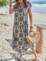 Printed V-Neck Dress