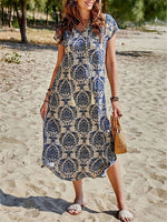 Printed V-Neck Dress