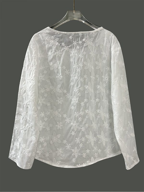 White Embroidery Tee