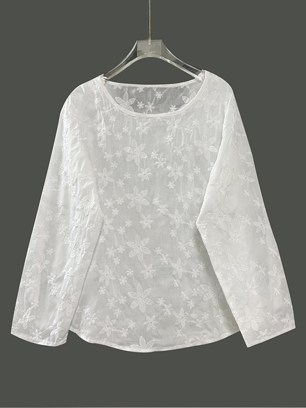 White Embroidery Tee
