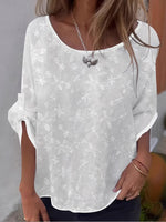 White Embroidery Tee