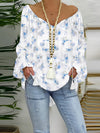 Off-Shoulder Chiffon Blouse
