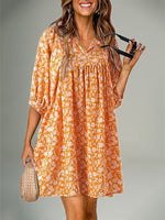 Printed V-Neck Dress