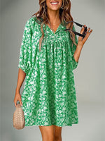 Printed V-Neck Dress