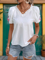 Embroidery Frilled Shirt