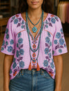 Printed V-Neck Top