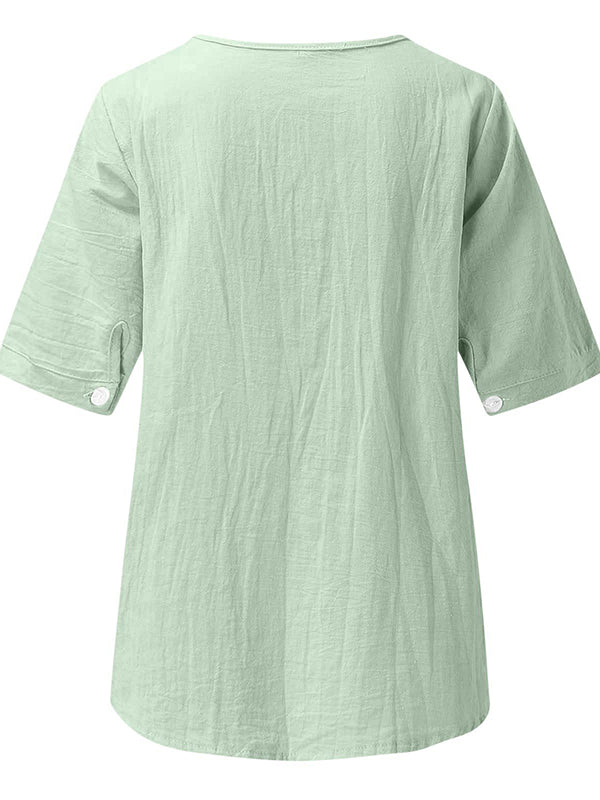 Embroidery V-Neck Tee