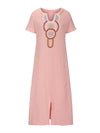 Embroidery Slit Dress