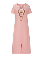 Embroidery Slit Dress