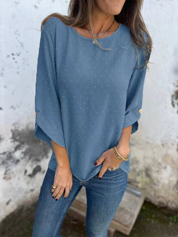 Prettybeautie Textured Half-Sleeve Shirt