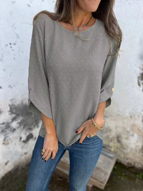 Prettybeautie Textured Half-Sleeve Shirt