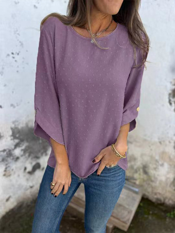 Prettybeautie Textured Half-Sleeve Shirt