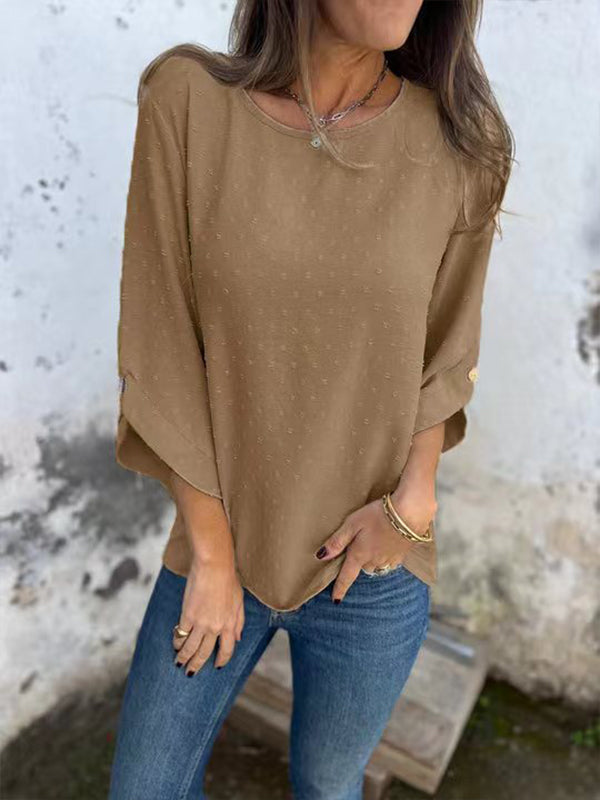 Prettybeautie Textured Half-Sleeve Shirt