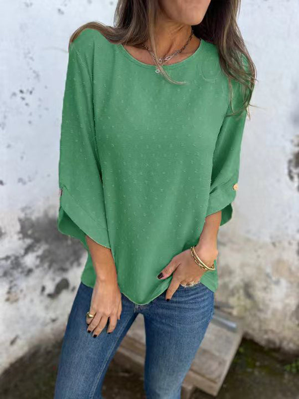Prettybeautie Textured Half-Sleeve Shirt