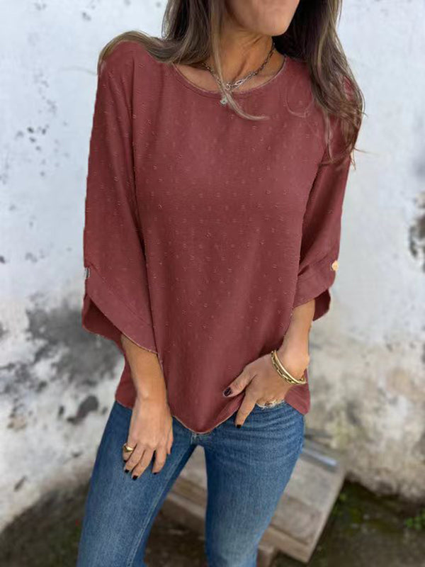 Prettybeautie Textured Half-Sleeve Shirt