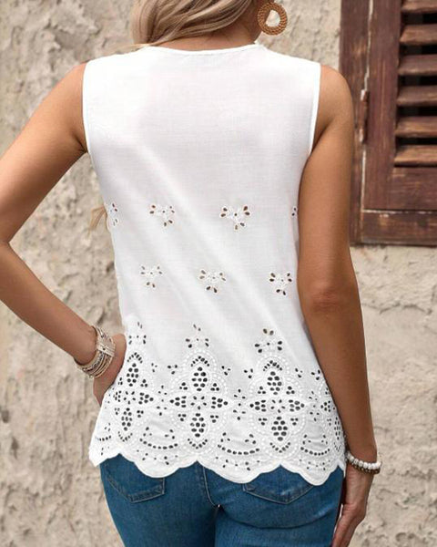 Lace-Combo Tank Top