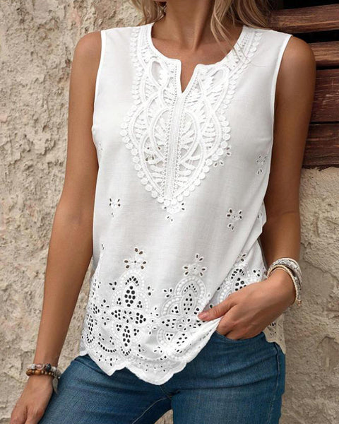 Lace-Combo Tank Top