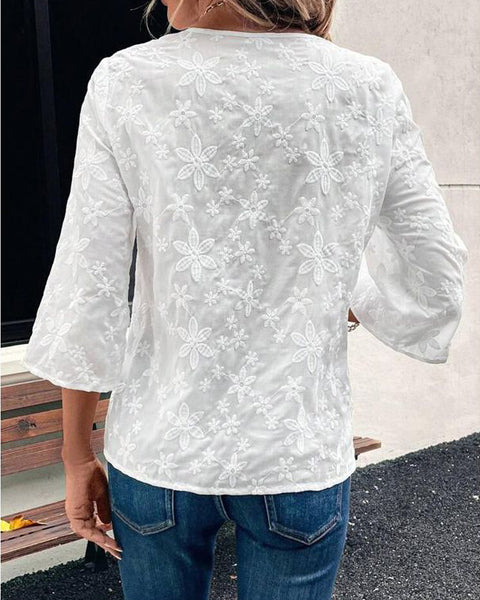 V-Neck Lace Shirt