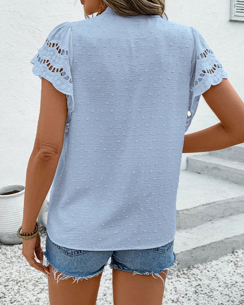 Solid Lace-Combo Shirt