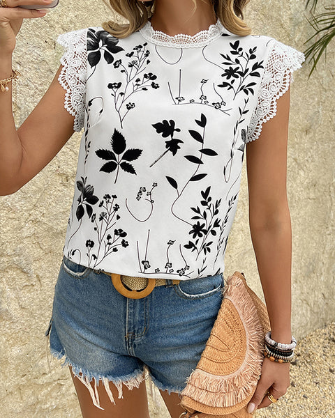 Lace-Combo Tank Top