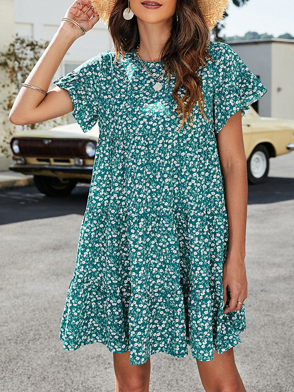 Printed Ruffle Dress