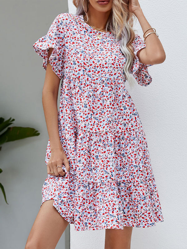 Printed Ruffle Dress