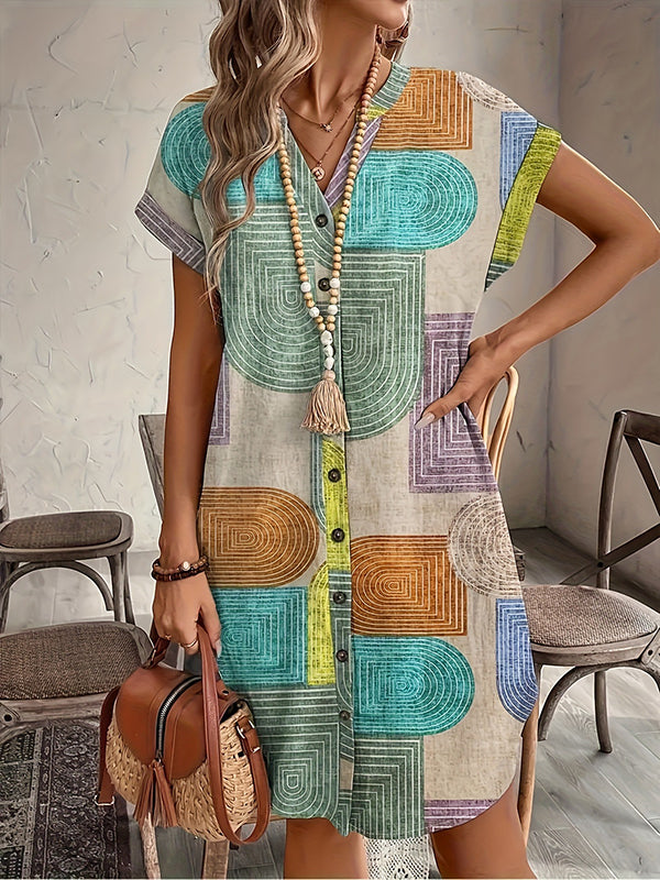 Printed Shirt Dress