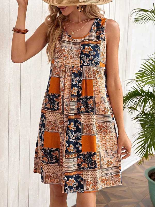 Printed Sleeveless Dress
