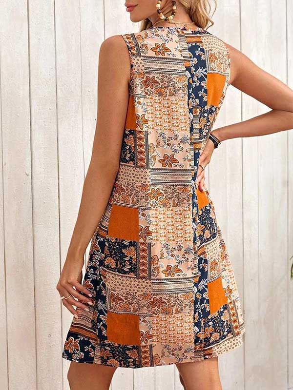 Printed Sleeveless Dress