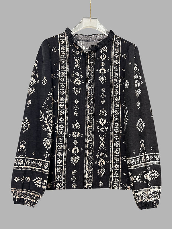 Printed Button-Front Shirt