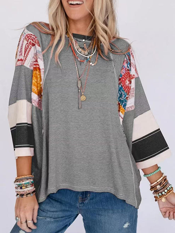 Printed Combo Stripe Tee